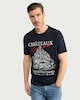 image 1 of F&F Pure Cotton Slogan T-Shirt in Navy