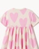 image 4 of F&F Girls Pure Cotton Heart Print Short Sleeved Dress in Pink