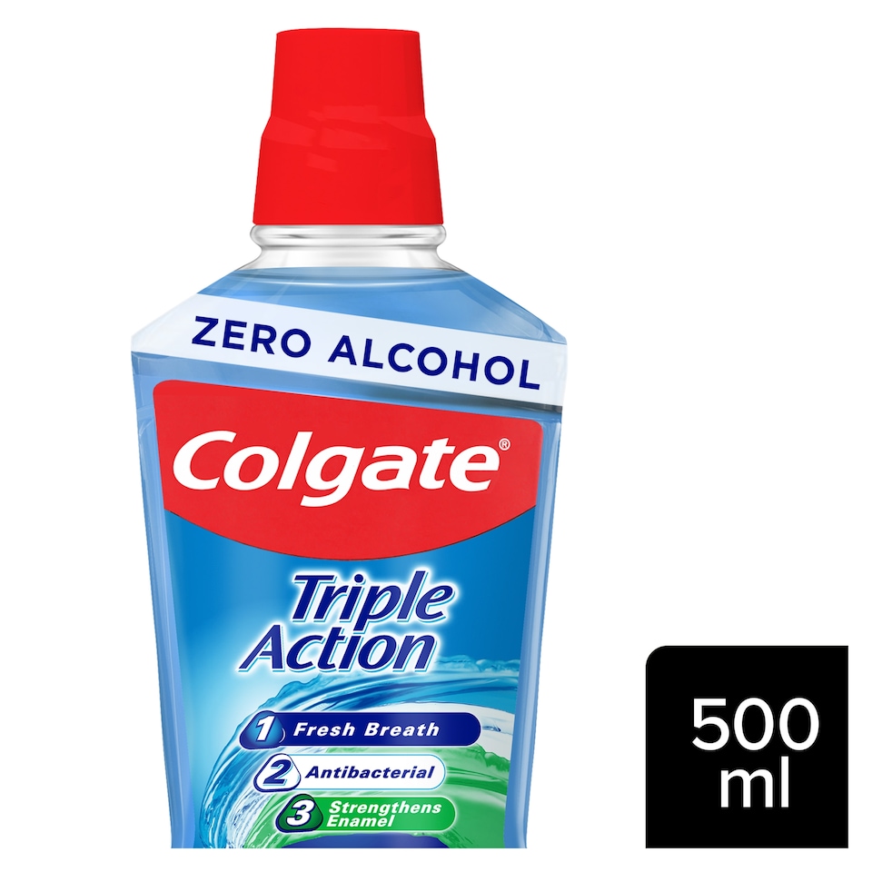 image 1 of Colgate Triple Action Mouthwash Alcohol Free 500ml