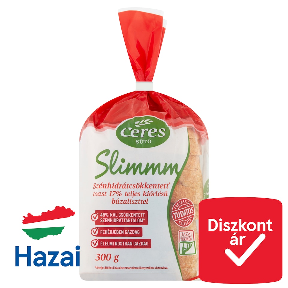 image 1 of Ceres Slimmm Low-Carb Toast Bread with Whole Grain Wheat Flour 300 g