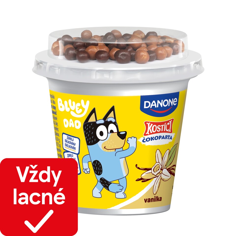 KOSTÍCI Čokoparta (vanilkový jogurt a extrudované  gulôčky v čokoláde) 107g