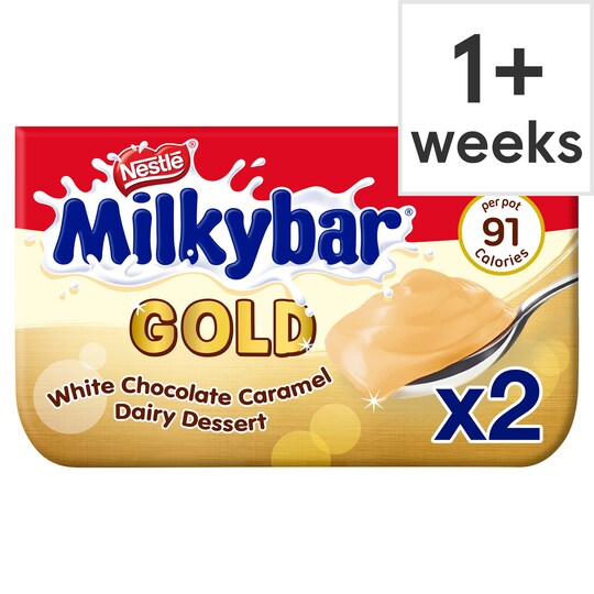 Milkybar Gold White Chocolate Caramel Dessert 2X65g Tesco Groceries