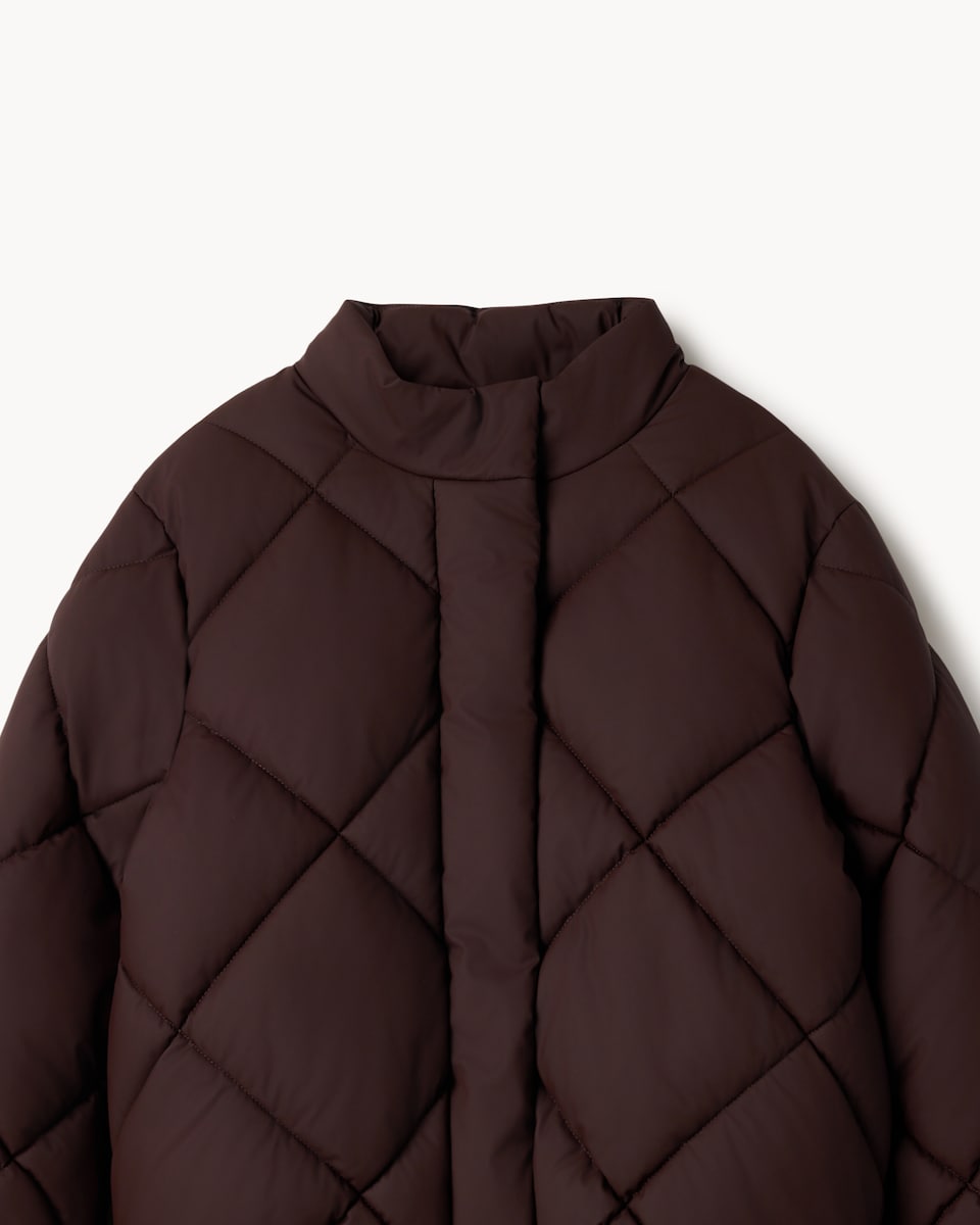 image 1 of F&F Girls Shower Resistant Padded Coat in Brown