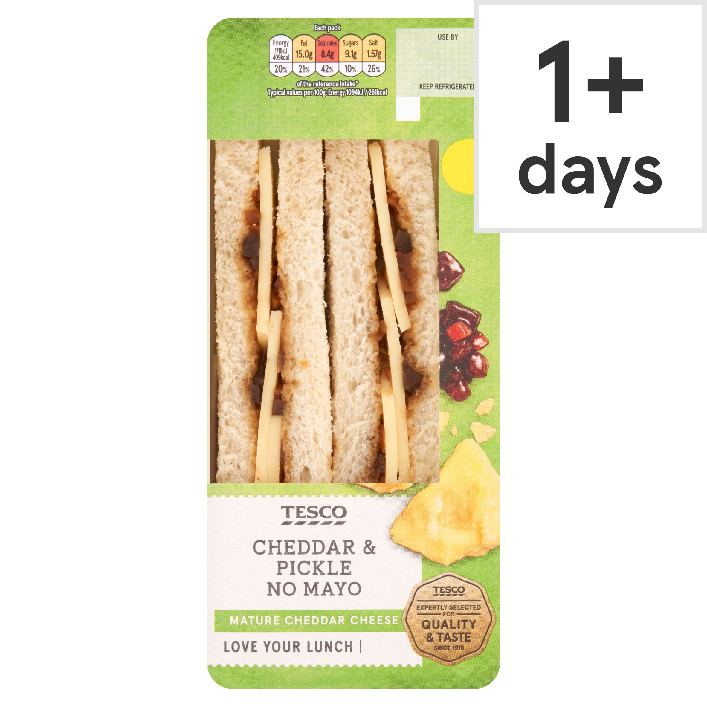 Tesco Cheese & Pickle Sandwich