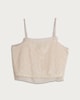 image 4 of The F&F Edit Organza Trim Sequin Embellished Co-ord Camisole in Cream