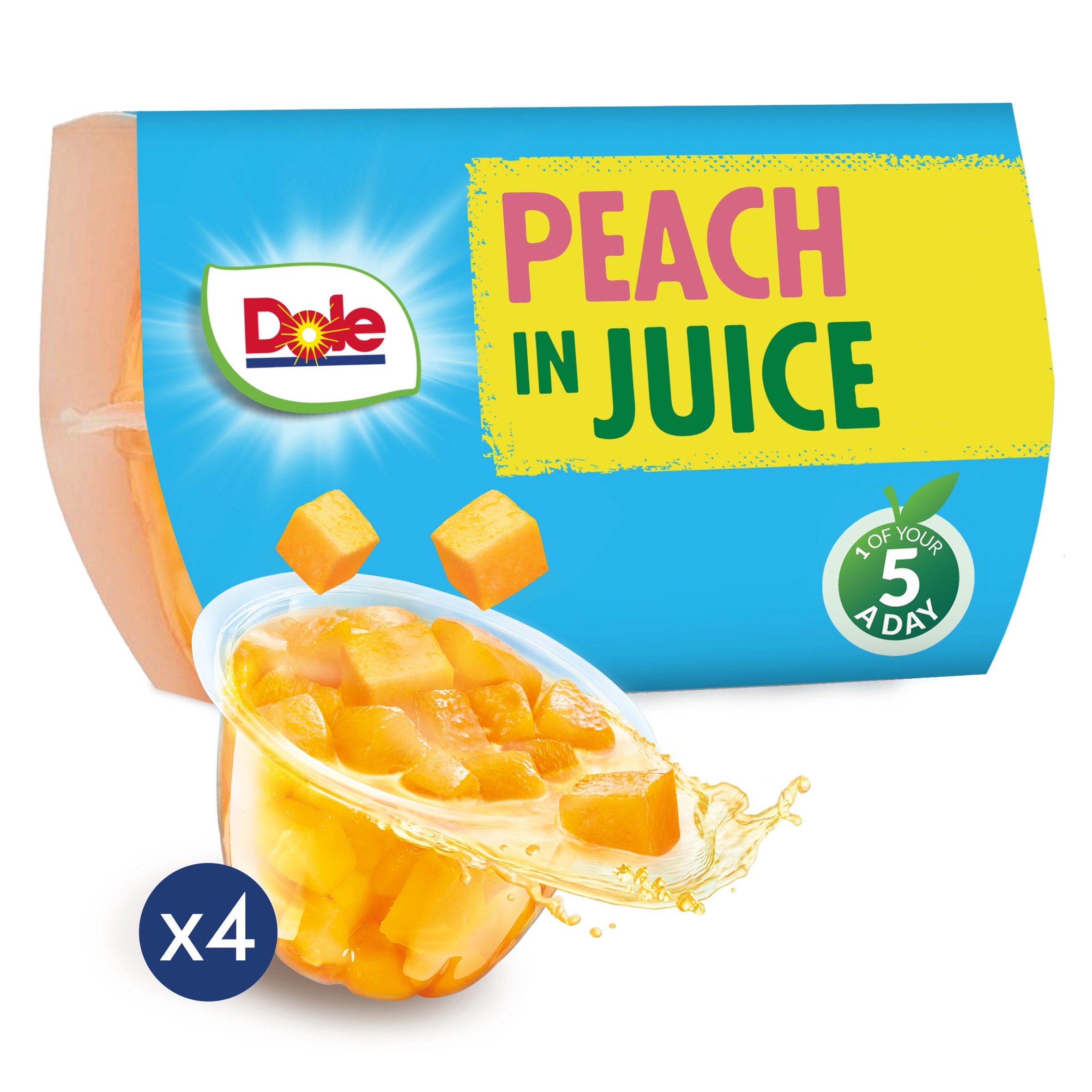 Dole Fruit Bowl Peaches In Juice 4X113g