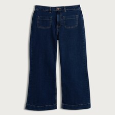 F&F High Rise Flared Patch Pocket Jeans in Navy