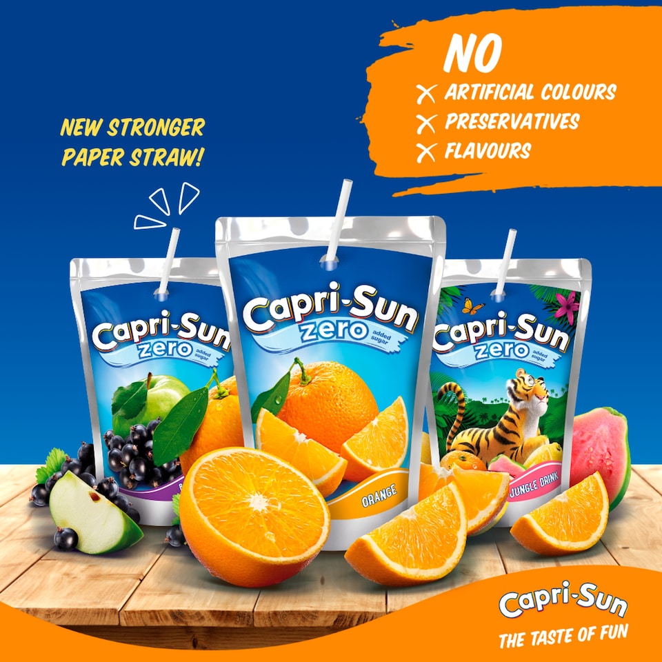 image 1 of Capri-Sun Zero Orange 8 x 200ml Kids' Juice Drink