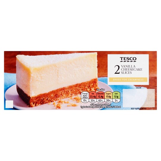 Tesco 2 Vanilla Cheesecake Slices 180G Tesco Groceries