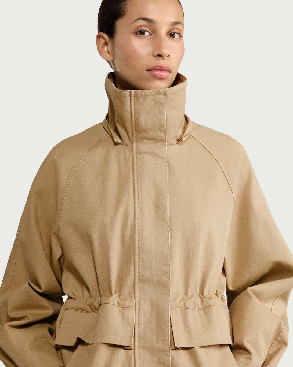 image 1 of F&F Pure Cotton Oversized Hooded Jacket in Neutral