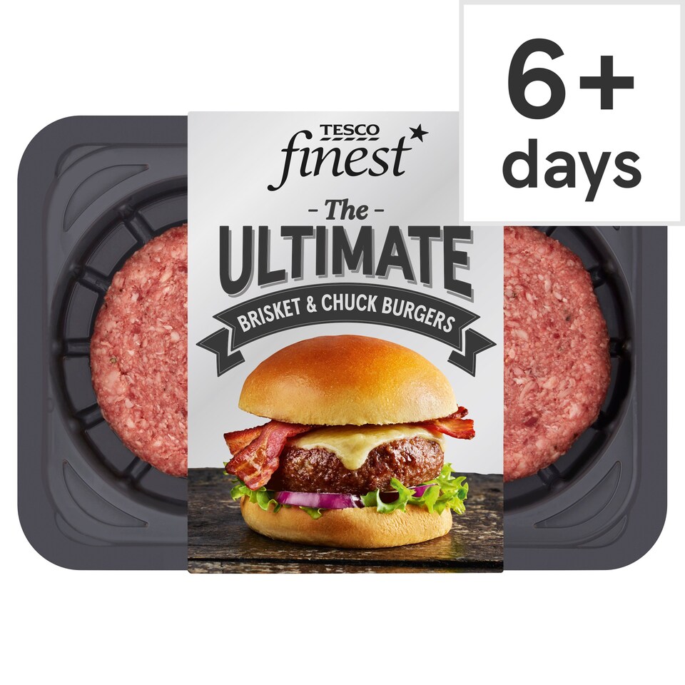 Tesco Finest The Ultimate Brisket & Chuck Burgers 340G Tesco Groceries