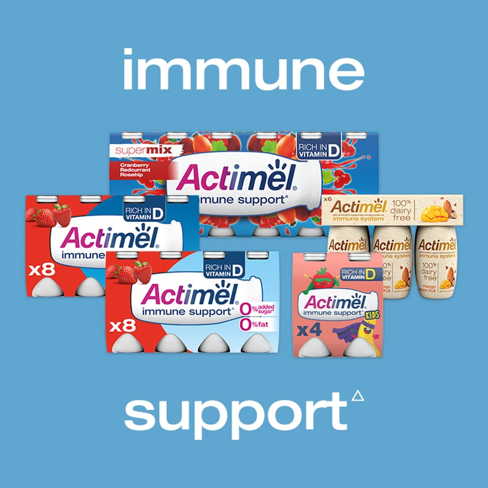 image 1 of Actimel Immune Support Yogurt Drink - Strawberry & Blueberry 12 x 100g