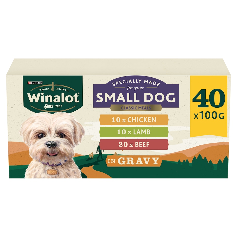 image 1 of Winalot Small Dog Pouches Classic Meal In Gravy 40X100g