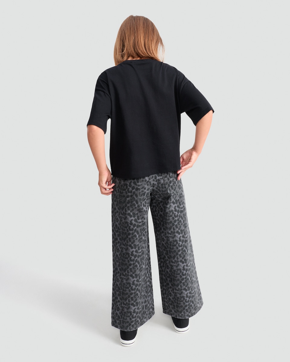 image 1 of Wednesday Addams Black Sheep Print Pure Cotton T-Shirt in Black