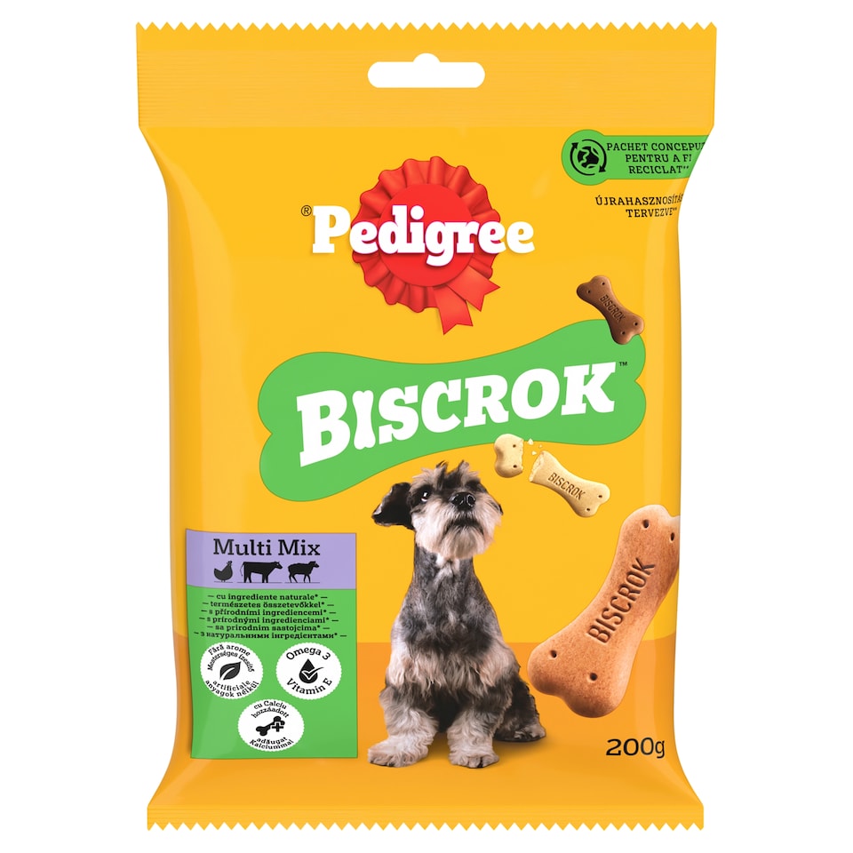 Pedigree Biscrok Multi Mix Chicken-Beef-Lamb Flavoured Complementary Pet Food for Adult Dogs 200 g