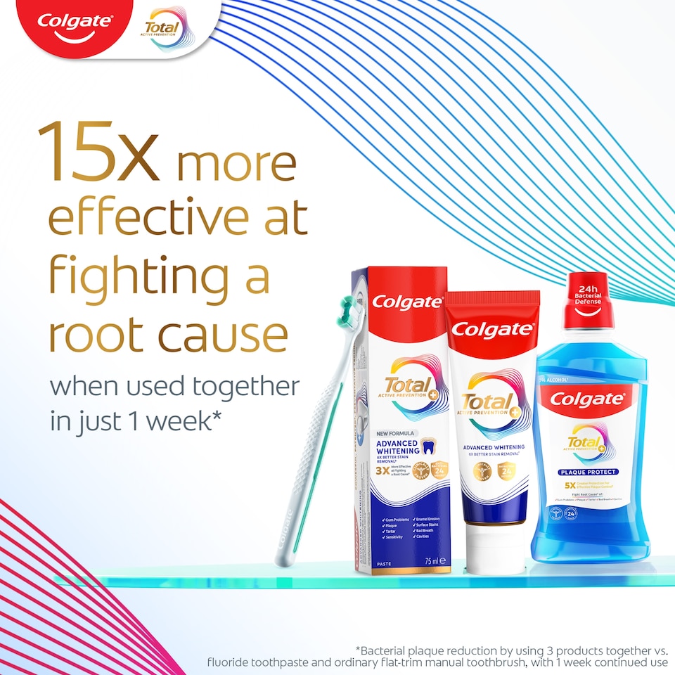 image 1 of Colgate Total Active Prevention+ Advanced Whitening Toothpaste 75ml