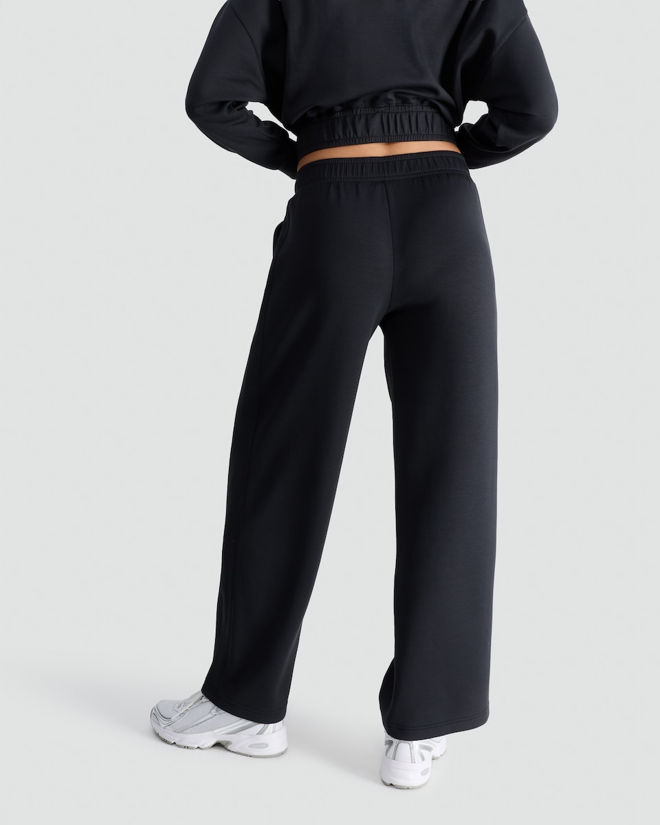 image 1 of F&F Active Modal Rich Soft Touch Wide Leg Joggers in Grey