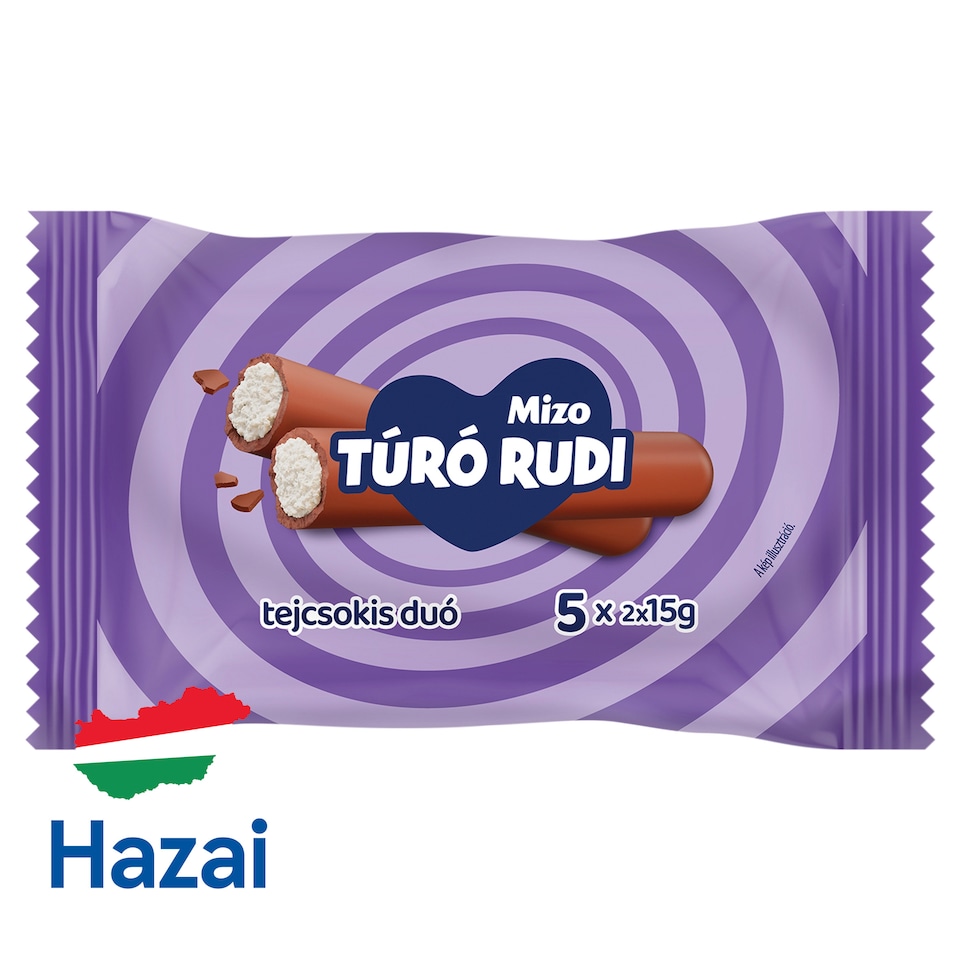 Mizo Túró Rudi Unflavoured Cottage Cheese Dessert with Milk Chocolate 5 x 2 x 15 g (150 g)