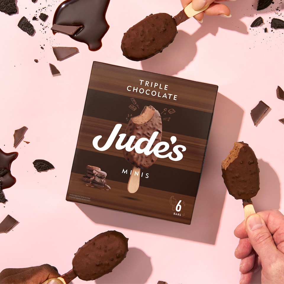 image 1 of Jude's Triple Chocolate Mini Ice Cream Sticks 6x50ml