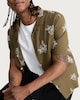 image 1 of The F&F Edit Cotton Rich Floral Embroidered Short Sleeved Shirt in Olive