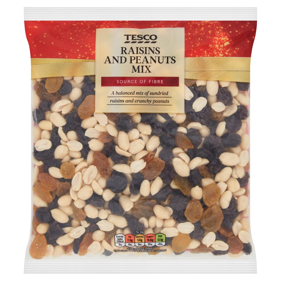 Tesco Peanuts & Raisins Mix 600G