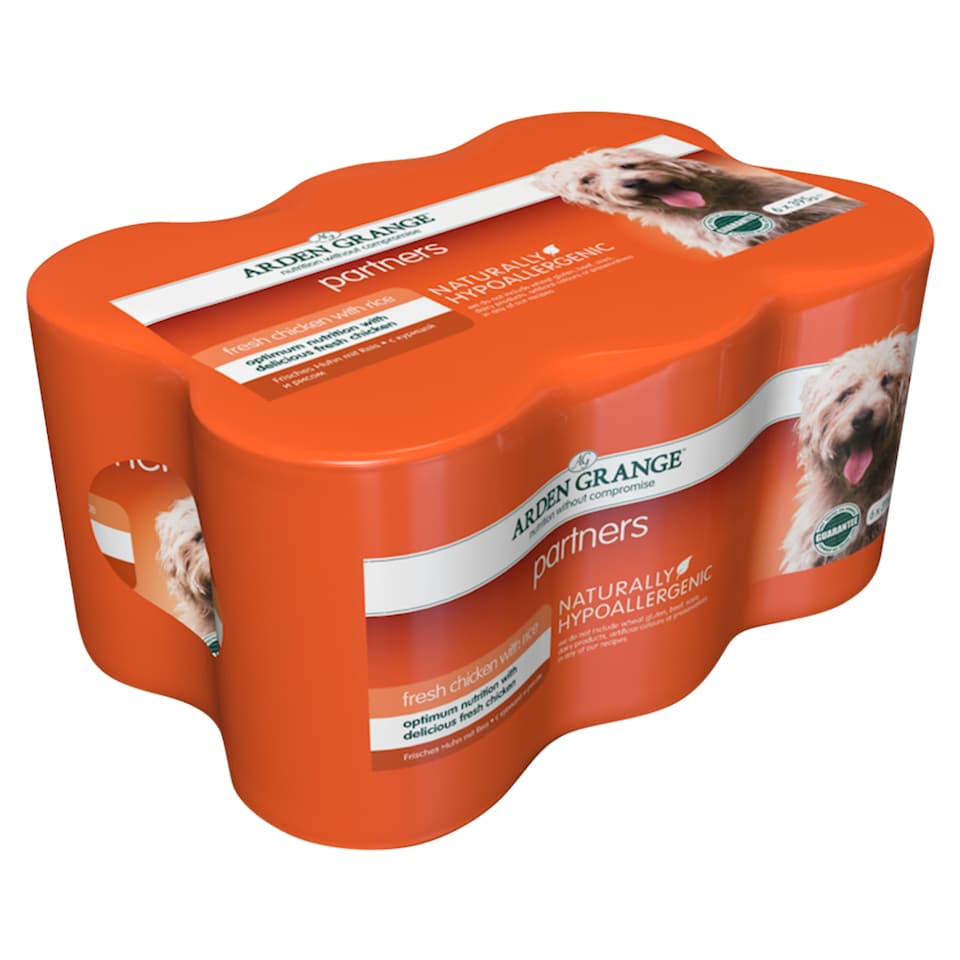 Arden Grange Partners Fresh Chicken With Rice Dog Food 6 x 395g