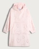 image 2 of F&F Girls Fleece Heart Print Longline Pyjama Hoodie in Multi