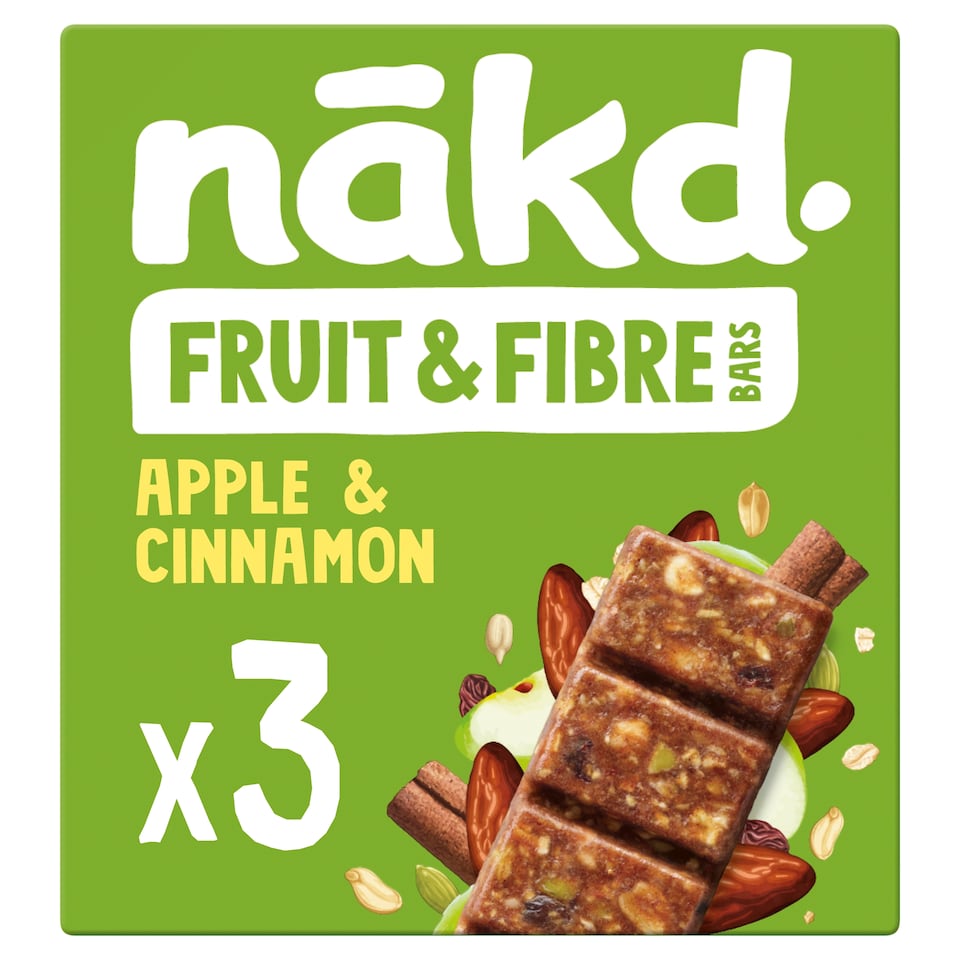 image 1 of Nakd Fruit & Fibre Apple & Cinnamon Bars 3 x 44g