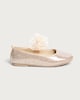 image 1 of F&F Girls Glitter Bow Ballet Shoes in Gold
