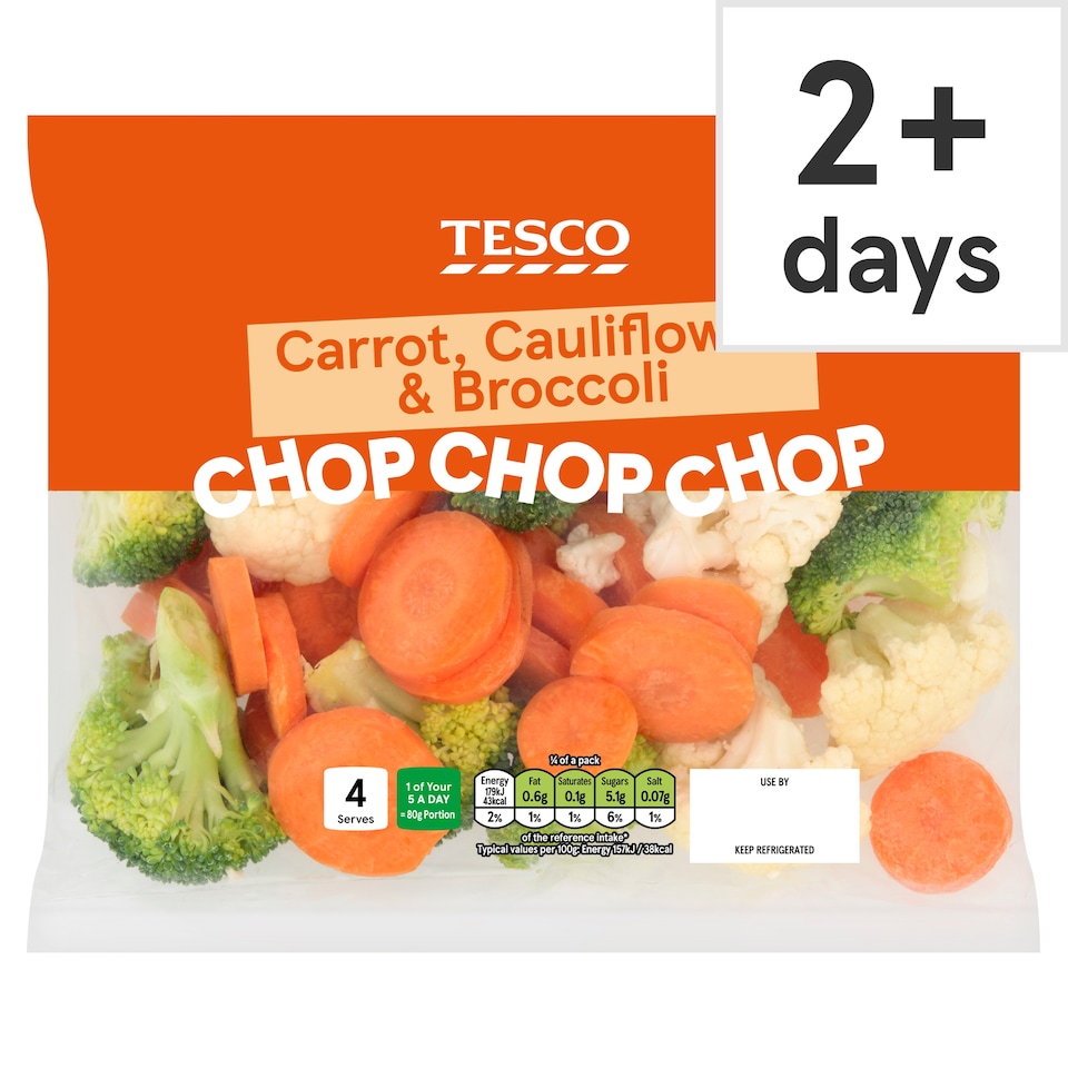 Tesco Carrot, Cauliflower & Broccoli 480g