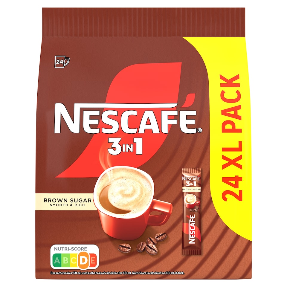 NESCAFÉ 3in1 Brown Sugar Instant Coffee Speciality with Brown Sugar 24 x 16,5 g (396 g)