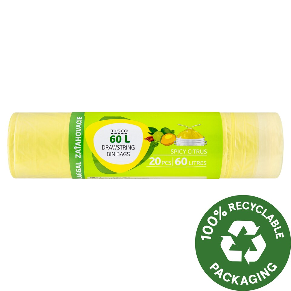 Tesco Spicy Citrus vrecia na odpad 60 l 20 ks