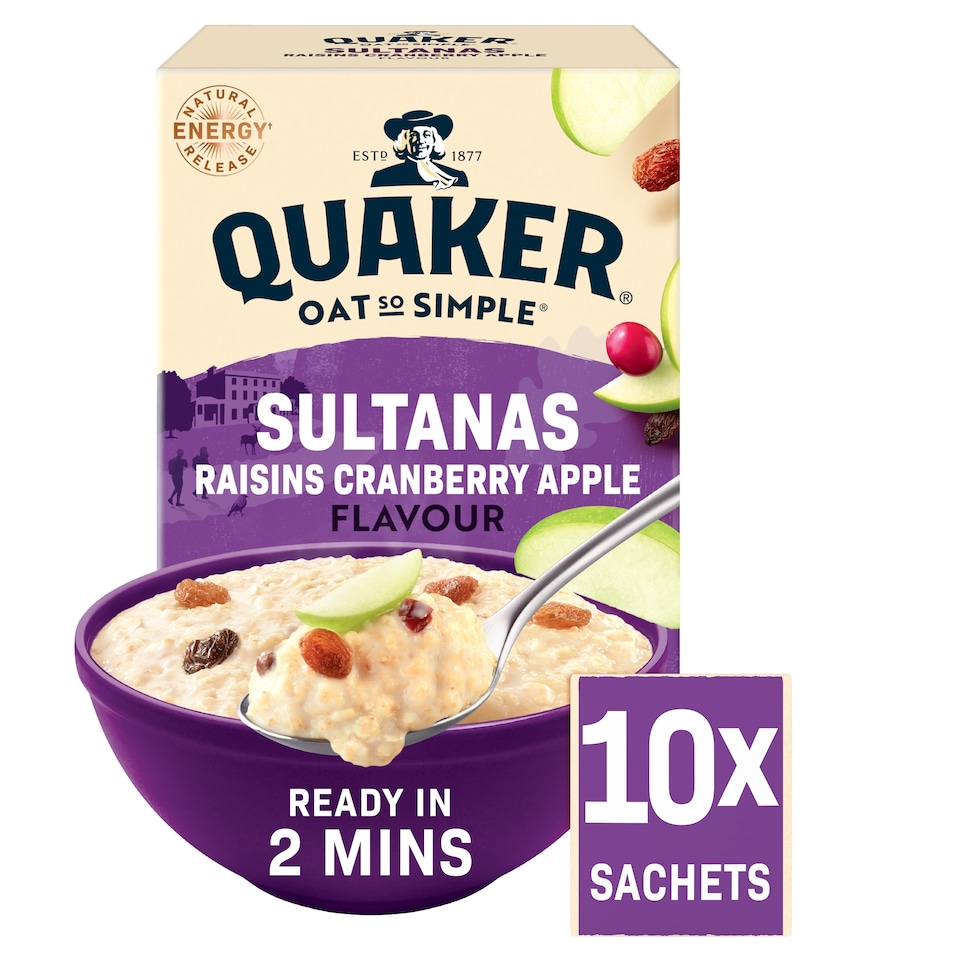 image 1 of Quaker Oat So Simple Sultana & Raisin Porridge Sachets 10x38.5g