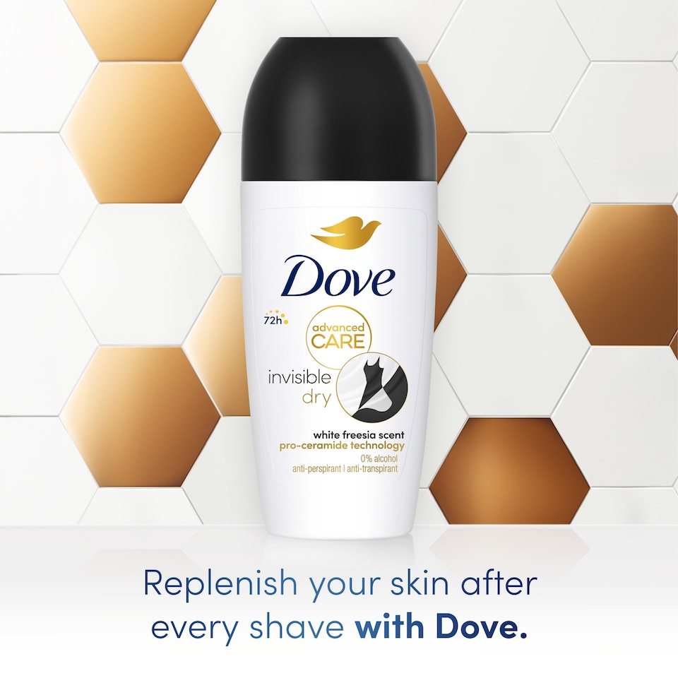 image 1 of Dove Advanced Care Invisible Dry 72h Roll-On Antiperspirant Deodorant 50ml