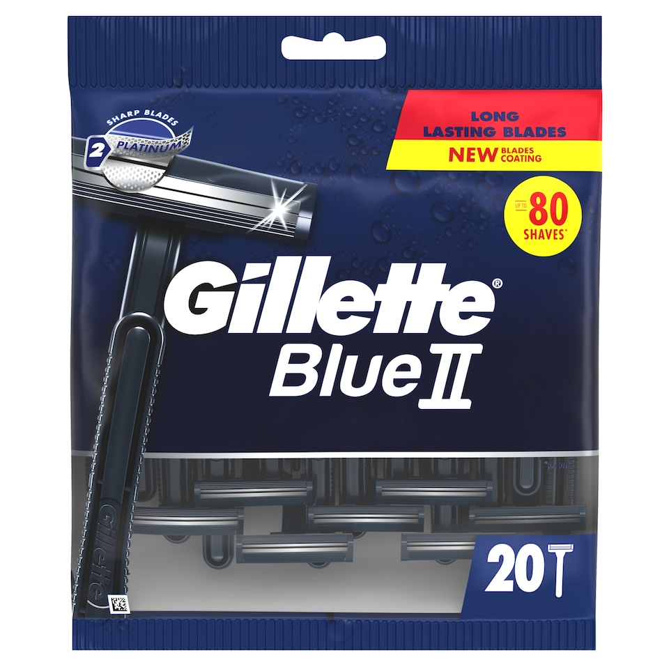 image 1 of Gillette Blue II Men's Disposable Razors 20 Pack