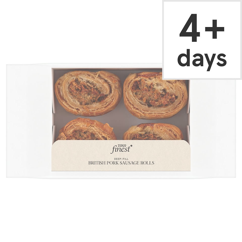 Tesco Finest 4 Deep- Fill Pork Sausage Rolls 180g