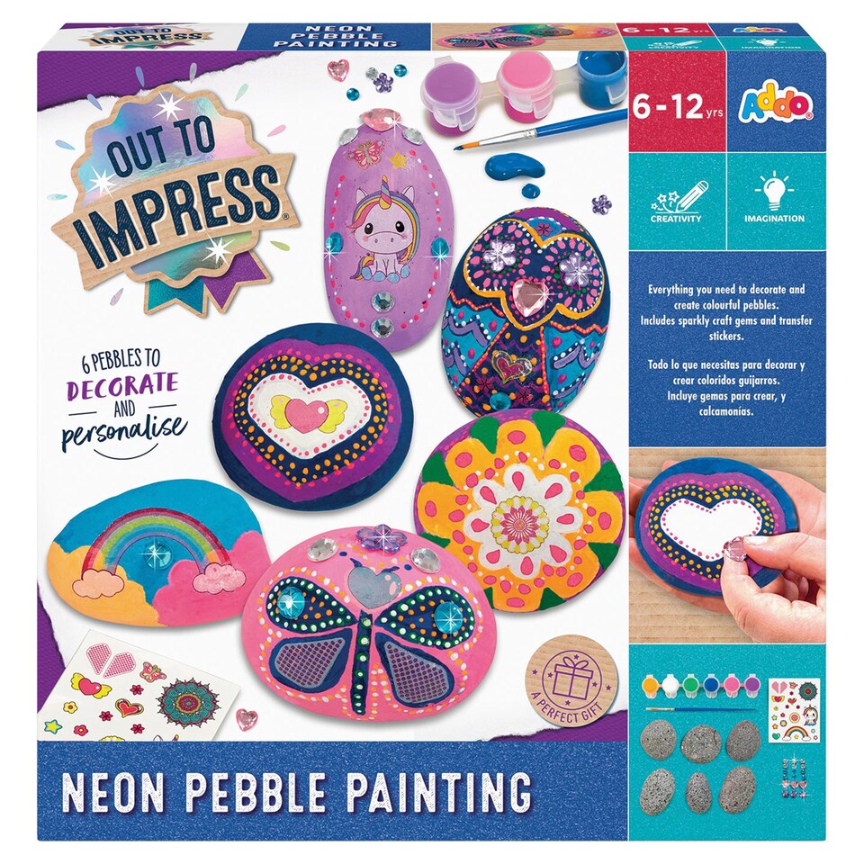 image 1 of Addo Out to Impress Neon Pebble Painting Creative Set