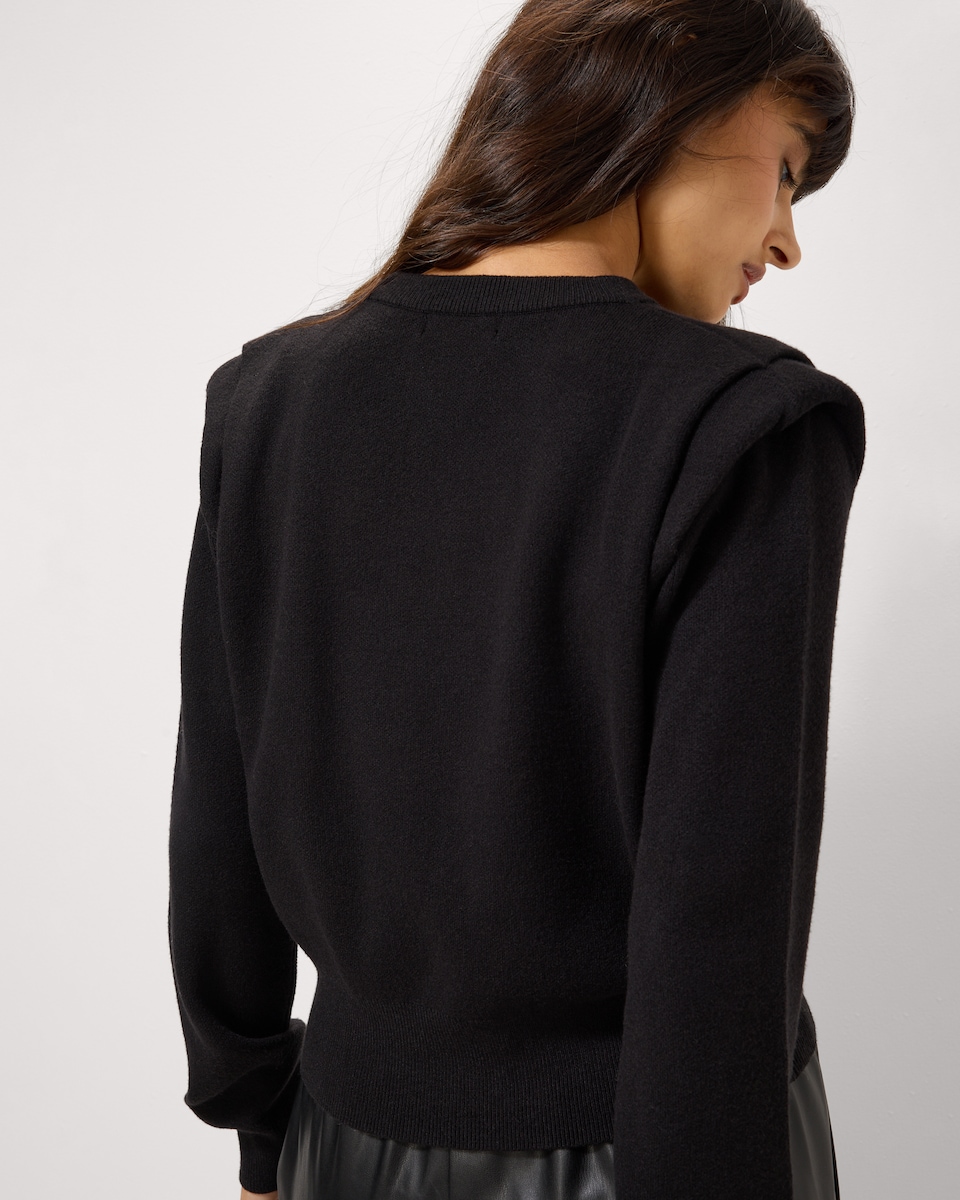 image 1 of F&F Tuck Shoulder Jumper in Black