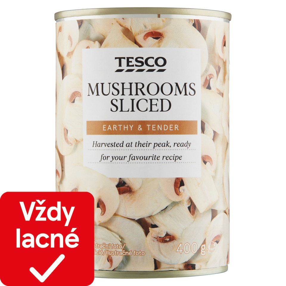 Tesco Mushrooms Sliced in Brine 400 g