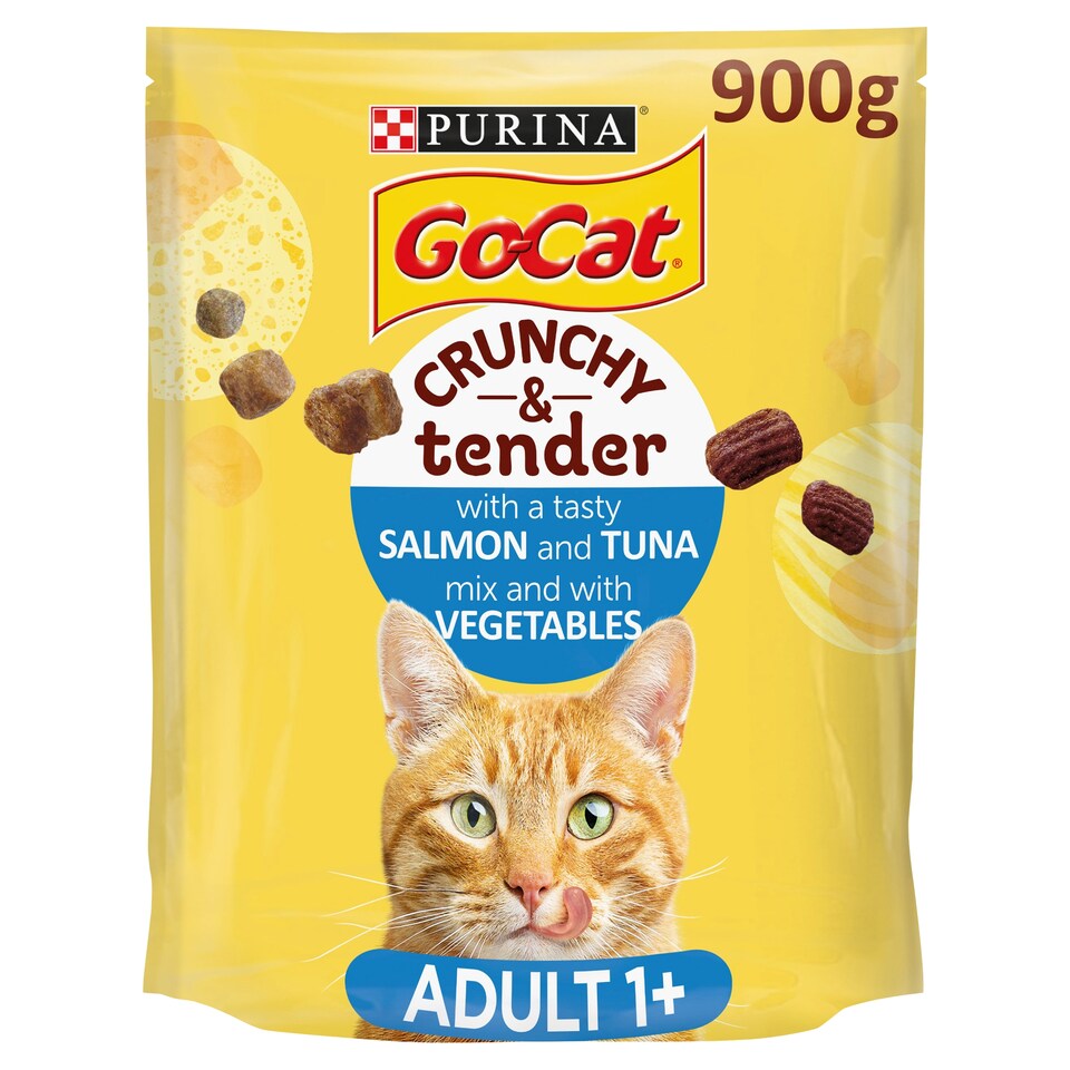 image 1 of Go-Cat Crunchy & Tender Salmon Tuna Vegetable 900G