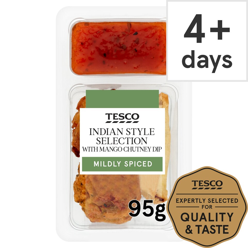 Tesco Indian Style Selection With Mango Dip 95G Tesco Groceries