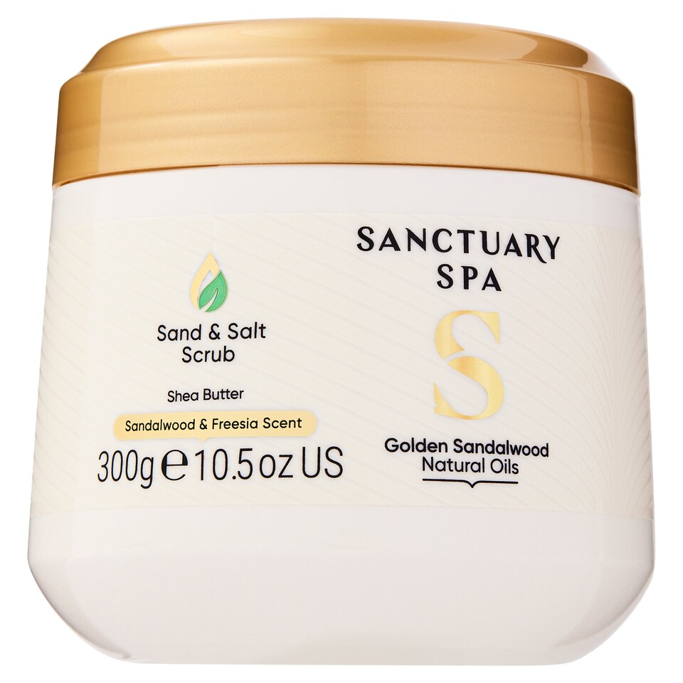 Sanctuary Spa Sand & Salt Scrub Golden Sandalwood Scent 300g - Tesco ...