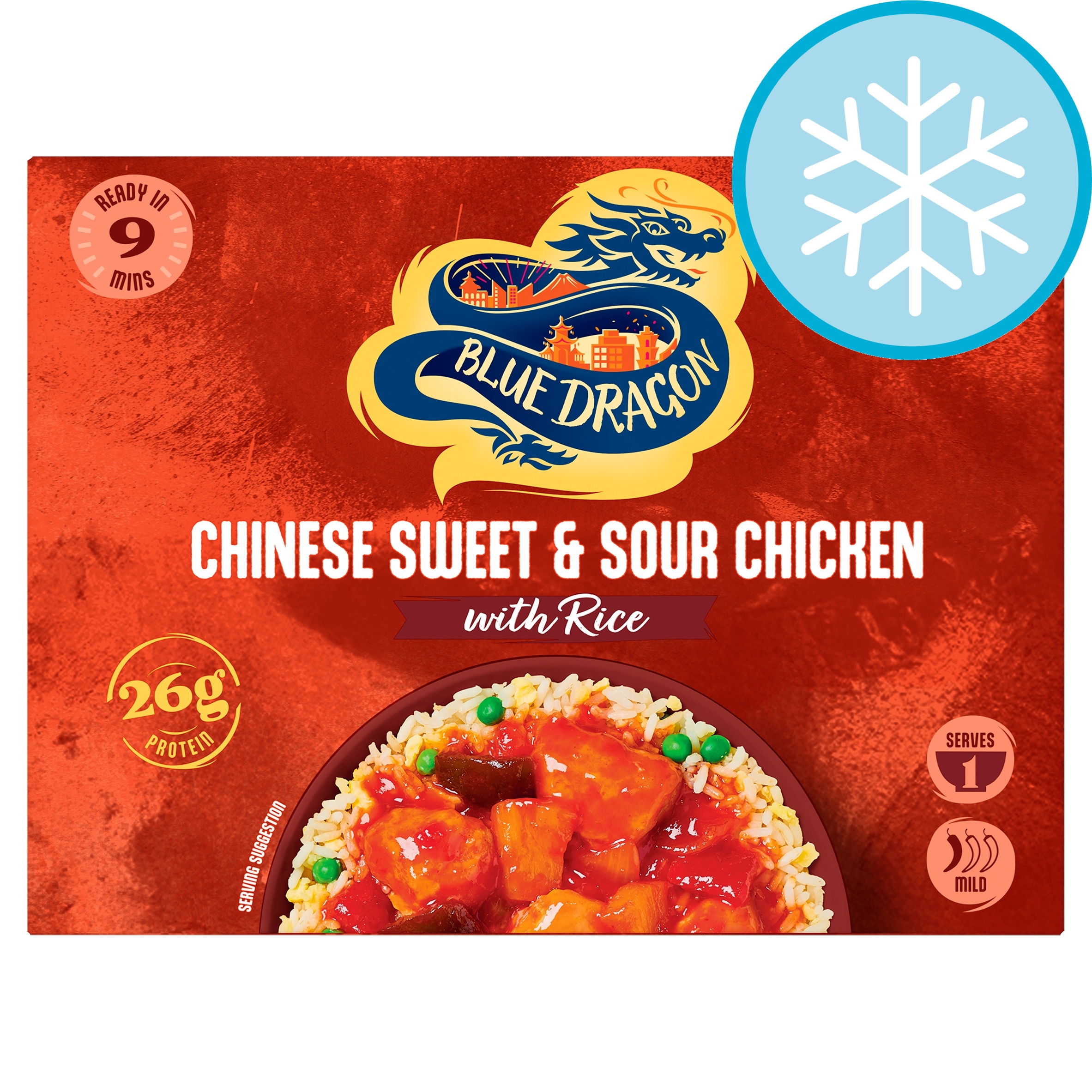 Blue Dragon Chinese Sweet & Sour Chicken with Egg Rice Ready Meal 400g
