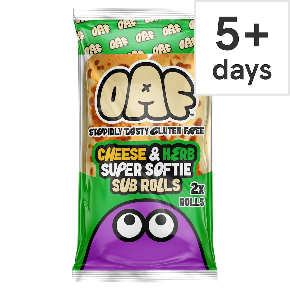 Juvela OAF Gluten Free Cheese and Herb Super Softie 2 Sub Rolls