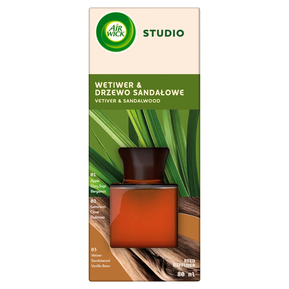 Air Wick Reed Diffuser Vetiver & Sandalwood 80ml