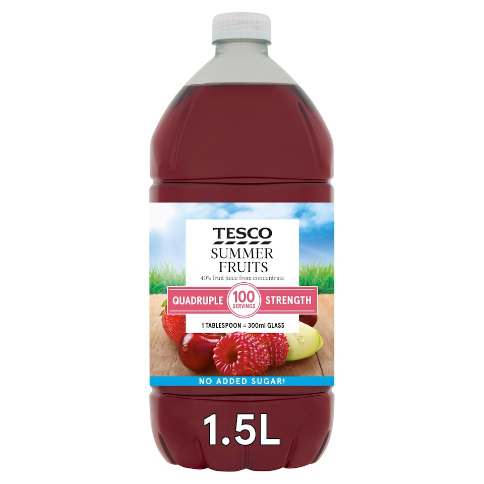 Tesco Quadruple Strength Summer Fruits Squash 1.5L