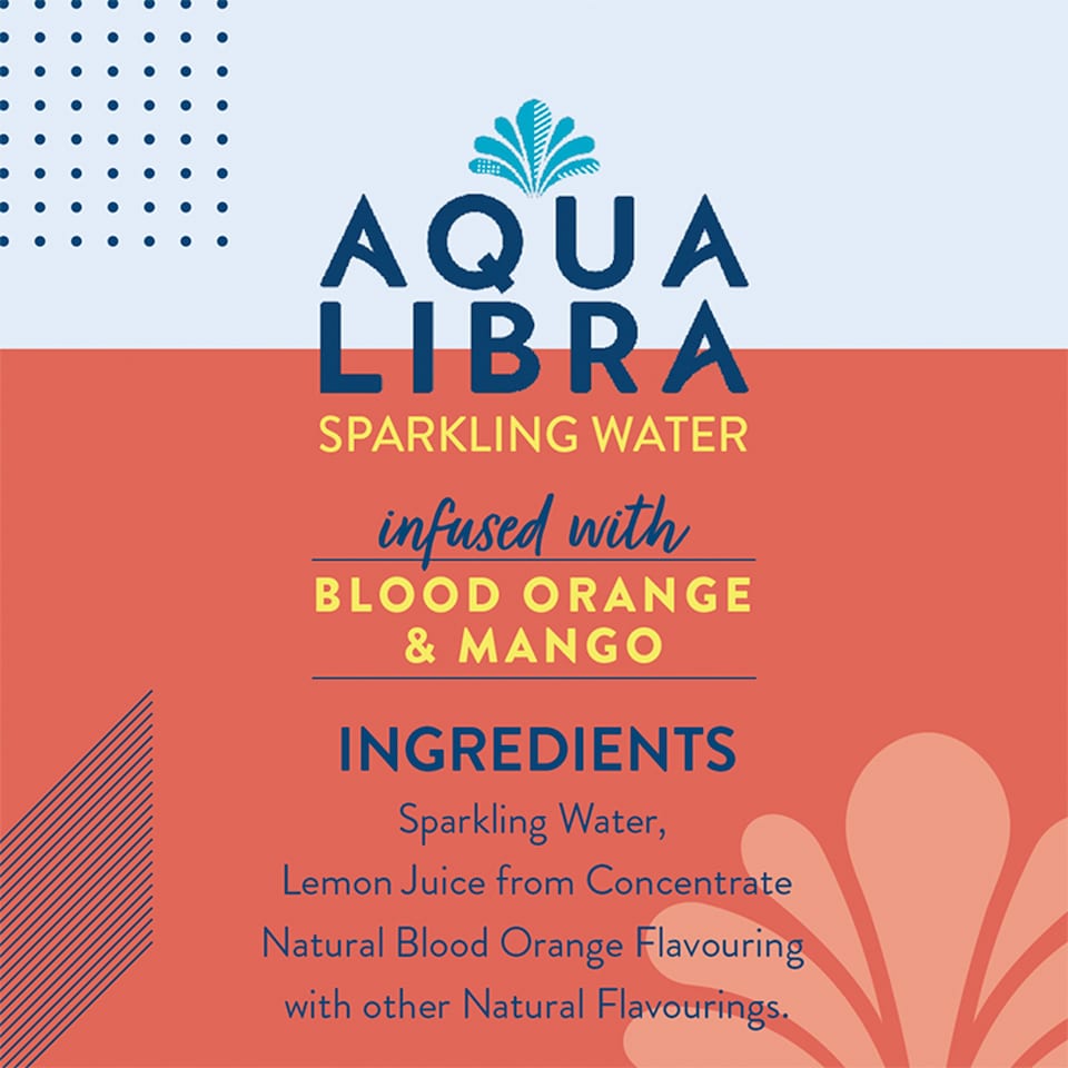 image 1 of Aqua Libra Sparkling Blood Orange & Mango 4X330ml