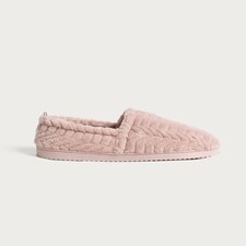 F&F Fleece Textured Slippers in Pink