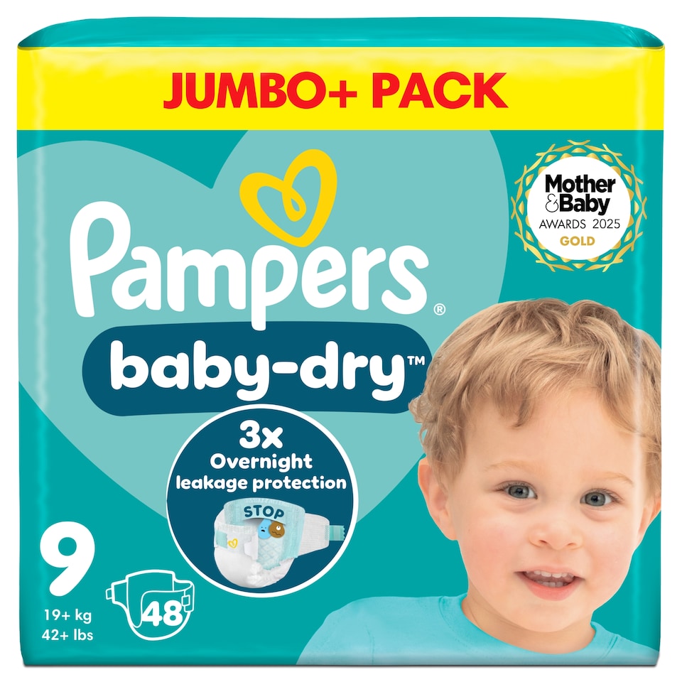 image 1 of Pampers Baby Dry Taped Size 9 Jumbo Pack 48 Nappies