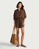 image 2 of F&F Pure Cotton Double Cloth Shorts in Brown